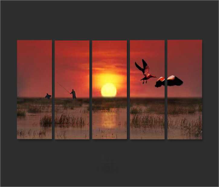 Dafen Oil Painting on canvas sunglow -set657